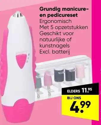 Big Bazar Grundig manicure- en pedicureset aanbieding