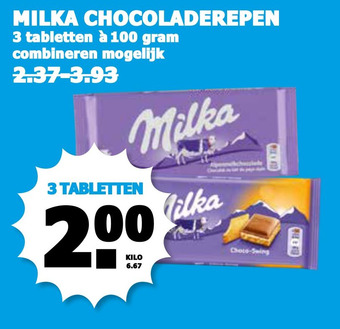 Boon`s Markt Milka Chocoladerepen aanbieding