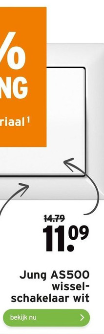 GAMMA Jung AS500 wissel- schakelaar wit aanbieding