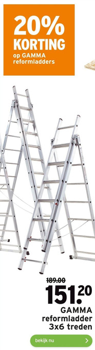 GAMMA GAMMA reformladder 3x6 treden aanbieding