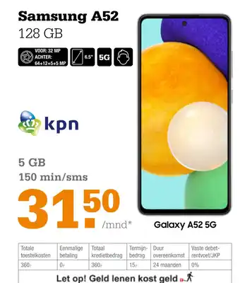 Telecombinatie Samsung A52 aanbieding