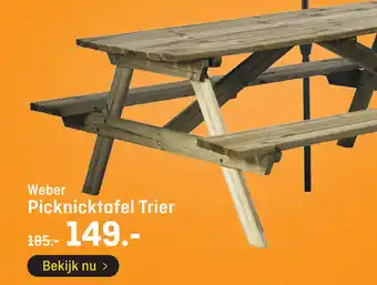 Hubo Weber Picknicktafel Trier aanbieding