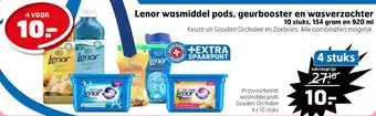 Trekpleister Lenor wasmiddel pods, geurbooster en wasverzachter aanbieding