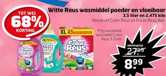 Trekpleister Witte Reus wasmiddel poeder en vloeibaar aanbieding