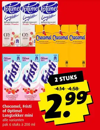 Boni Chocomel, Fristi of Optimel Langlekker mini aanbieding