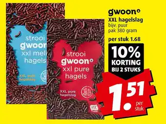 Boni gwoon XXL hagelslag 380 gram aanbieding