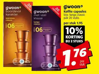 Boni gwoon Koffie capsules aanbieding