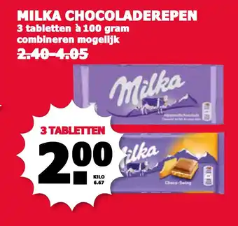 MCD Supermarkt Milka Chocoladerepen aanbieding