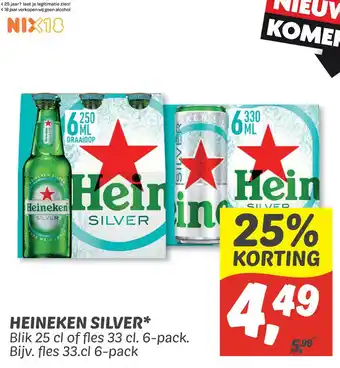 Dekamarkt Heineken Silver blik 25 cl 6-pack aanbieding