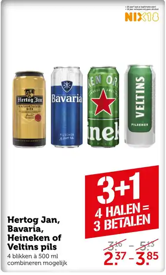 Coop Hertog Jan, Bavaria, Heineken of Veltins pils aanbieding