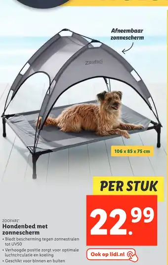 Lidl ZOOFARI Hondenbed met zonnescherm aanbieding
