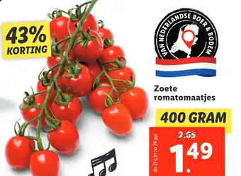 Lidl Zoete romatomaatjes aanbieding