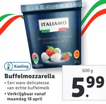 Lidl Buffelmozzarella • Een ware delicatesse van echte buffelmelk aanbieding