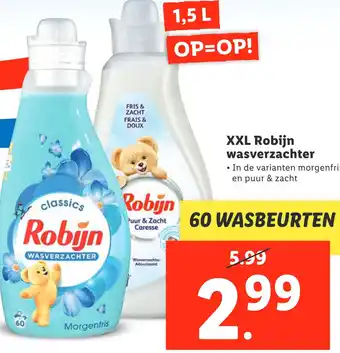 Lidl XXL Robijn wasverzachter • In de varianten morgenfris en puur & zacht aanbieding