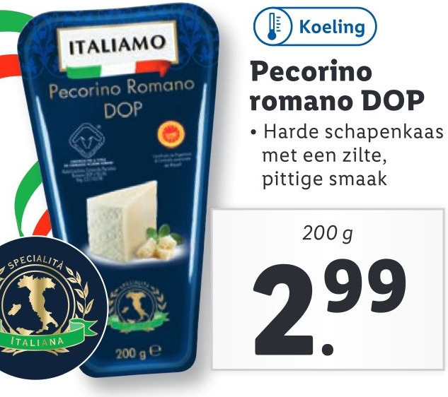 Pecorino romano DOP aanbieding bij Lidl
