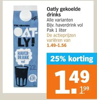 Albert Heijn Oatly gekoelde drinks 1 liter aanbieding