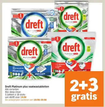 Albert Heijn Dreft platinum plus vaatwastabletten aanbieding