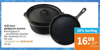 Albert Heijn Grill guru gietijzeren pannen 20cm aanbieding