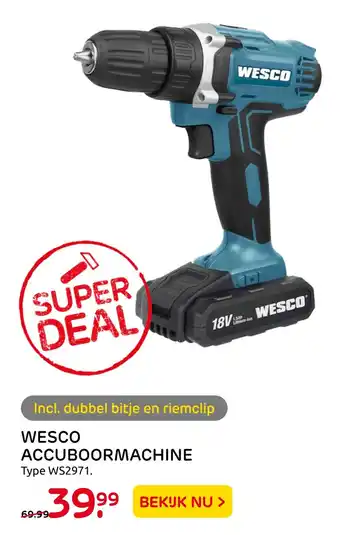 Praxis Wesco accuboormachine type ws2971. aanbieding