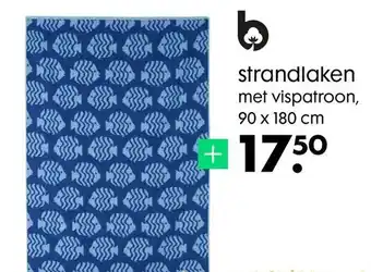 HEMA strandlaken met vispatroon aanbieding