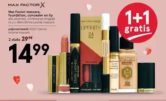 Etos Max factor mascara, foundation, concealer en lip aanbieding