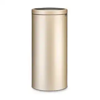 Blokker Brabantia Touch Bin Flat Top afvalemmer 30 liter met kunststof binnenemmer - Champagne aanbieding