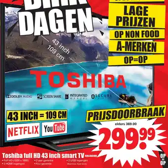 Dirk Toshiba full HD 43 inch smart TV aanbieding