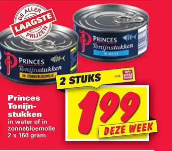 Nettorama Princes tonijnstukken in water of In zonnebloemolie aanbieding