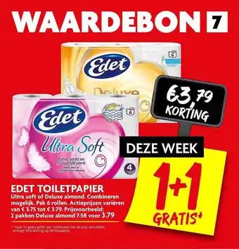 Dekamarkt Edet Toiletpapier 1+1 Gratis aanbieding