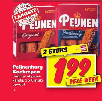 Nettorama Peijnenburg koekrepen original Of parelkandij aanbieding