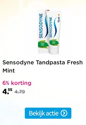 Plein.nl Sensodyne tandpasta fresh mint aanbieding