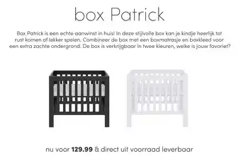 Baby & Tiener Box Patrick aanbieding