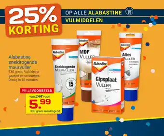 Kluswijs 25% korting op alle alabastine vulmiddelen aanbieding