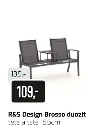 Kees Smit R&s design brosso duozit tete a tete 155cm aanbieding