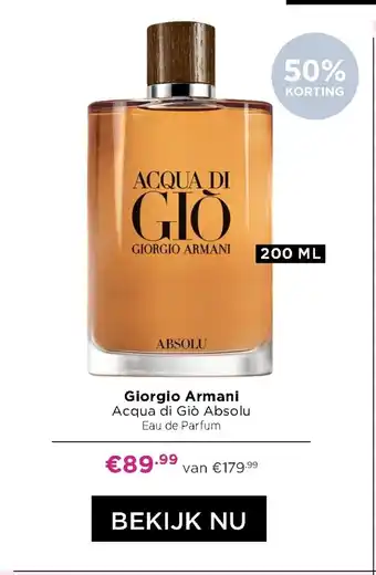 ICI Paris XL Giorgio Armani Acqua di Gio Absolu Eau de Parfum 200 ml aanbieding