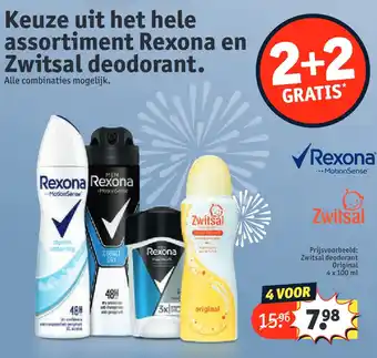 Kruidvat Hele assortiment Rexona en Zwitsal deodorant aanbieding