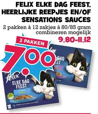 Boon`s Markt Felix elke dag feest, heerlijke reepjes en-of sensations sauces aanbieding