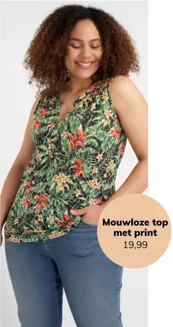 MS Mode Mouwloze top met print aanbieding