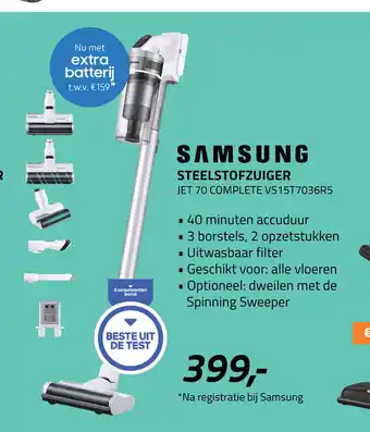 Obbink Samsung Steelstofzuiger Jet 70 Complete VS15T7036R5 aanbieding