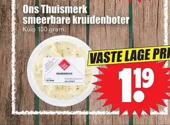 Dirk Ons thuismerk smeerbare kruidenboter 100 gram aanbieding