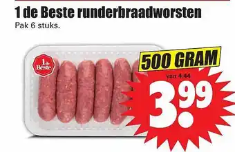 Dirk 1 de beste runderbraadworsten 500 gram aanbieding