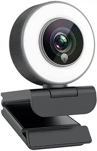 Amazon Angetube Webcam 1080P HD Ingebouwde Verstelbare Ring Licht met Microfoon Geavanceerde A... aanbieding