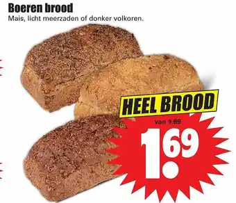 Dirk Boeren brood mais, licht meerzaden of donker volkoren aanbieding