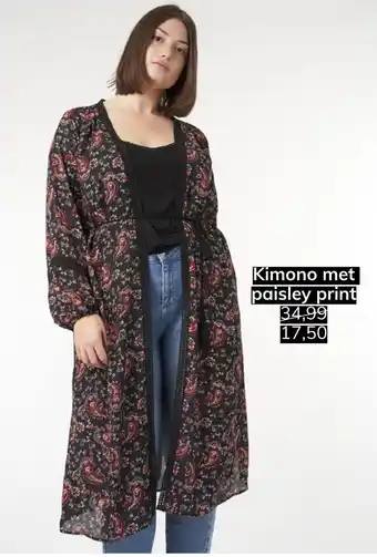 MS Mode Kimono met paisley print aanbieding