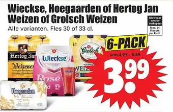 Dirk Wieckse, hoegaarden of hertog jan weizen of grolsch weizen aanbieding