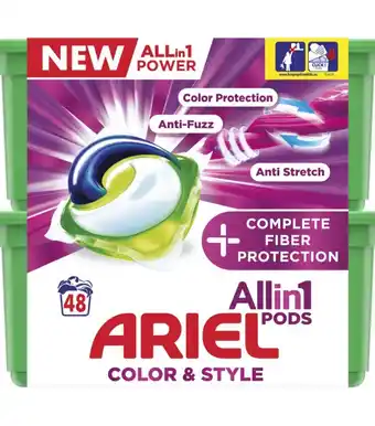 Drogisterij.net Ariel All-in-1 Pods Color & Style Extra Fiber Protection (24+24) 48 Wasbeurten aanbieding