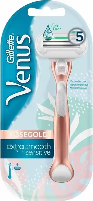 Drogisterij.net Gillette Venus Rosegold Smooth Sensitive Scheerapparaat Met 1 Mesje aanbieding