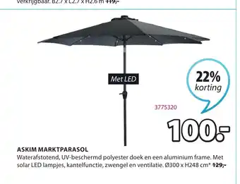 Jysk Askim marktparasol 300 x H248 cm aanbieding