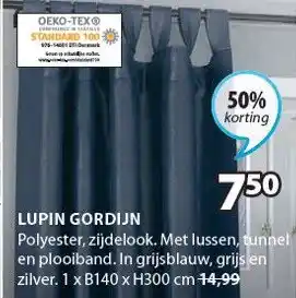 Jysk LUPIN GORDIJN aanbieding