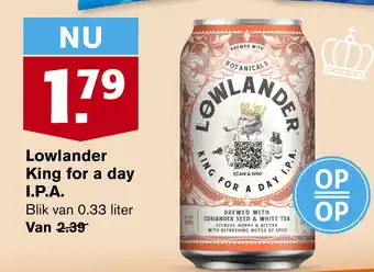 Hoogvliet Lowlander King for a day I.P.A. aanbieding